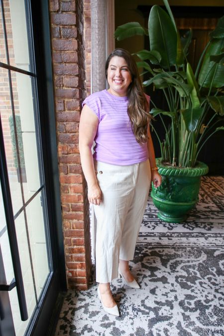 Spring Workwear 

Love this lilac sweater 🙌🏻

Womens business professional workwear and business casual workwear and office outfits midsize outfit midsize style 

#LTKWorkwear #LTKFindsUnder50 #LTKMidsize