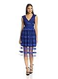 A.B.S. by Allen Schwartz Women's V-Neck Dress with Striped Overlay, Royal, 6 | Amazon (US)