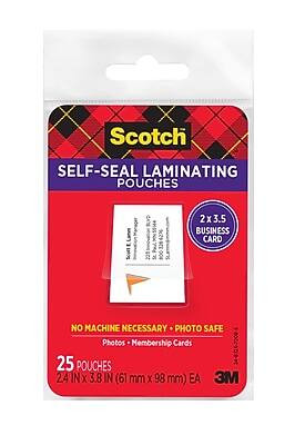 Scotch - Self Sealing Laminating Pouches, Business Card, 9.5 Mil, 25/Pack - Clear | Best Buy U.S.