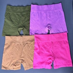 Womens Wild Fable Ribbed Biker Shorts Size M Lot Of 4  Seamless High Rise | Poshmark