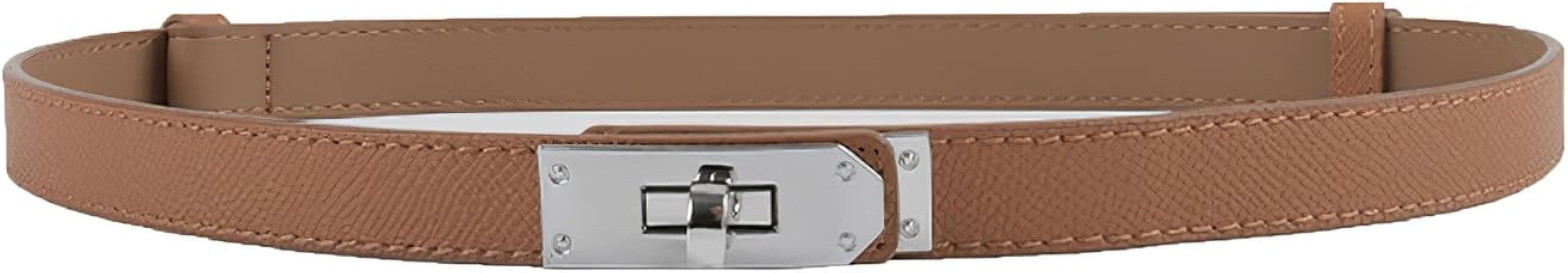 FENLDY Adjustable Thin Belts For Womens Skinny Belts For Dresses Womens Solid Color Alloy Turn Lo... | Amazon (US)