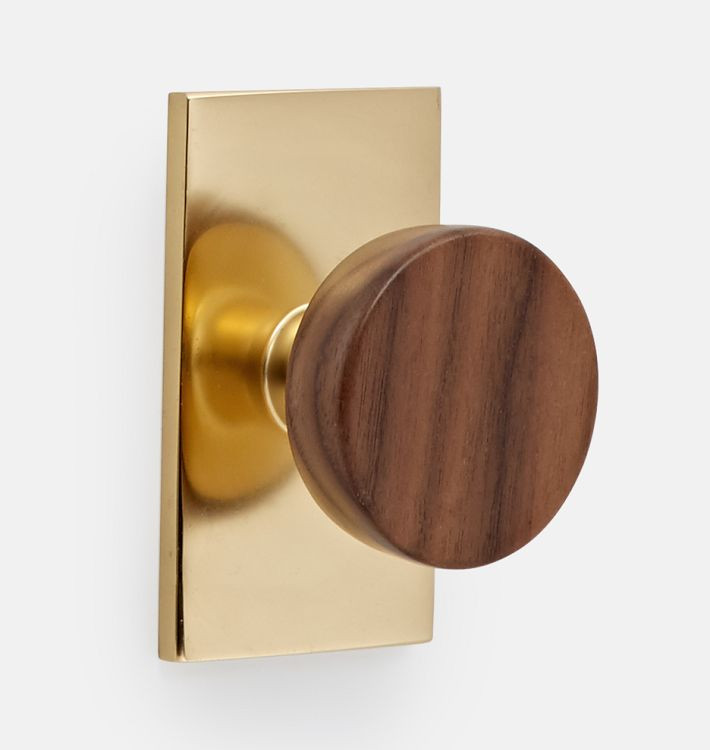 Tumalo Walnut Knob Tube Latch Interior Door Set, Rectangular Backplate | Rejuvenation