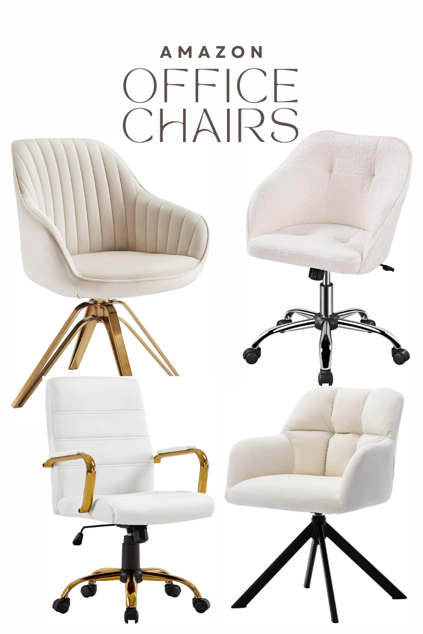 Stylish yet functional office chairs perfect for your home office! #homeoffice #deskchair #officechair #goldhomedecor

#LTKunder100 #LTKSeasonal #LTKhome