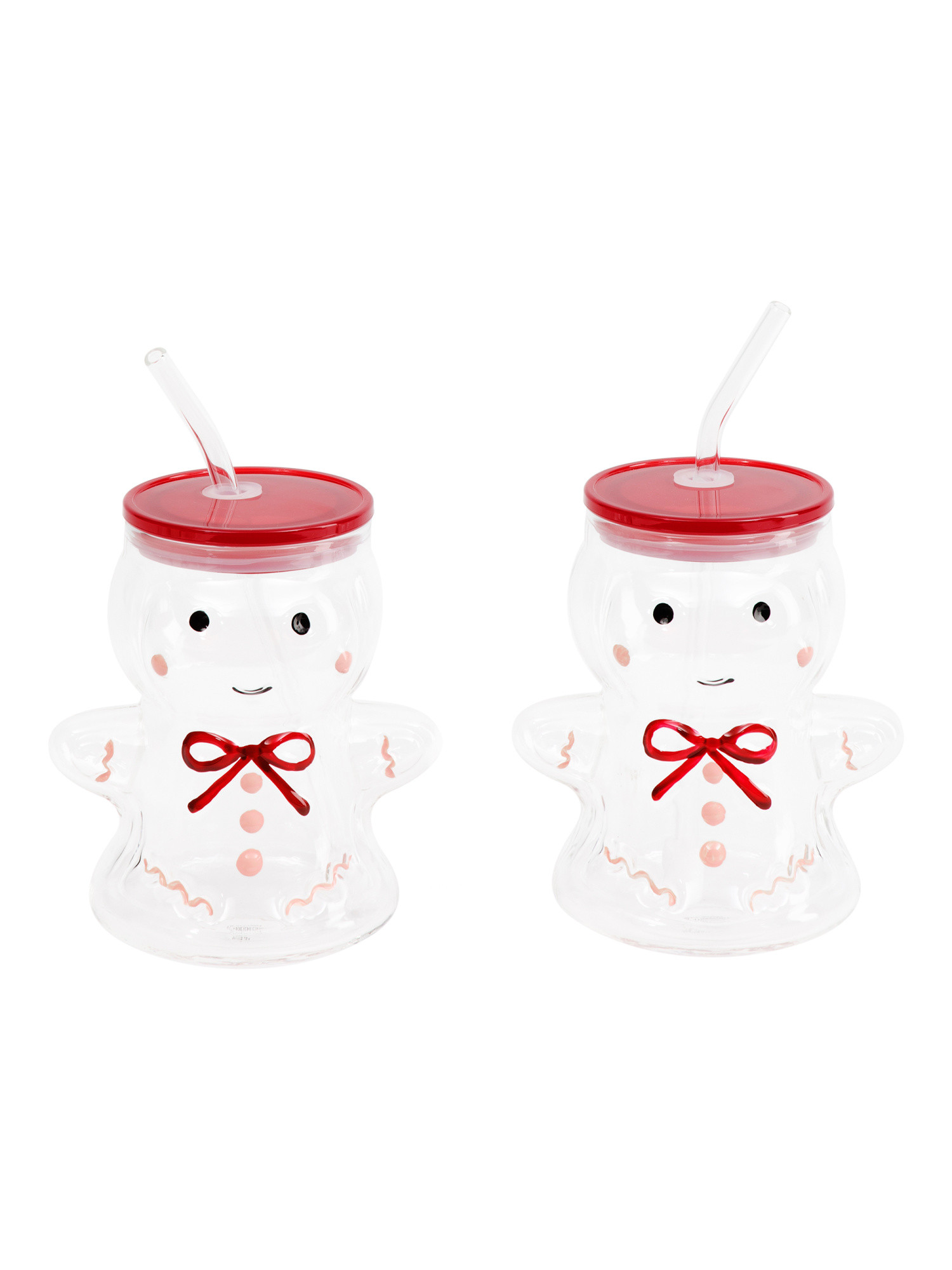2pk Gingerbread Man Sipper Glass Tumblers | TJ Maxx
