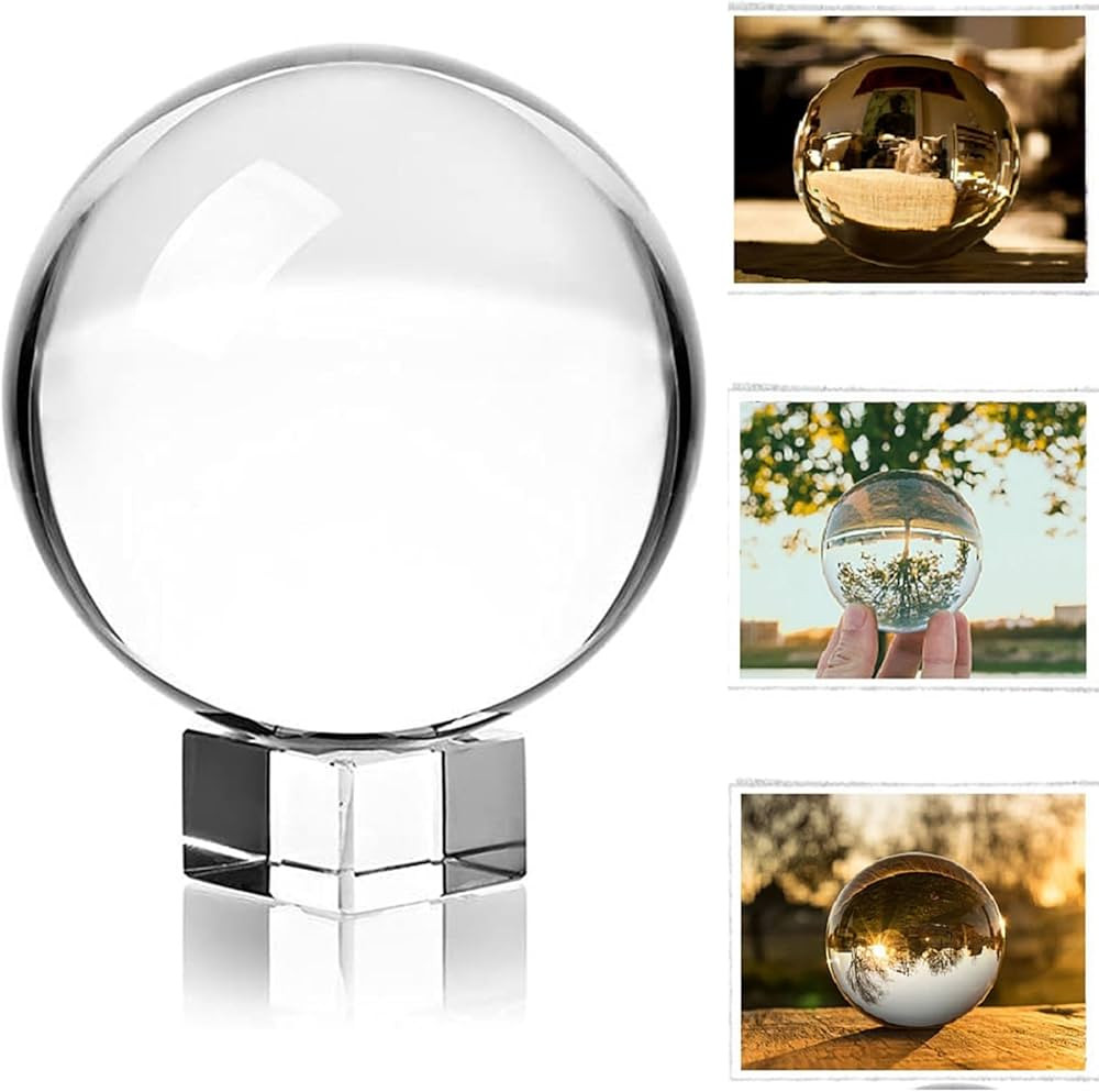 MerryNine K9 Crystal Ball with Stand for Photography Crystal Sphere Lens Crystal Ball(80mm/3.14" with 35mm Stand) | Amazon (US)