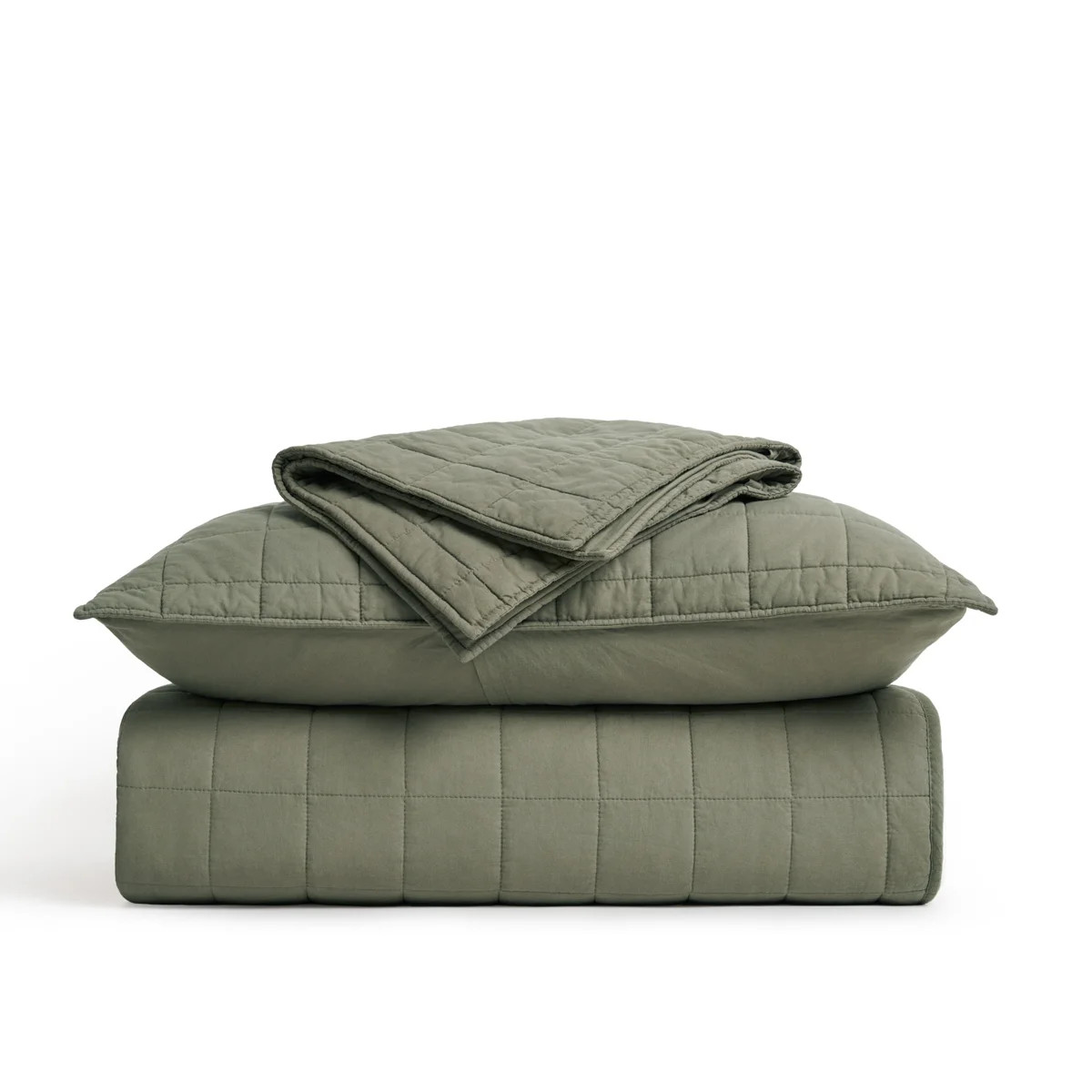100% Cotton Box Stitch Quilt Set | Wayfair North America