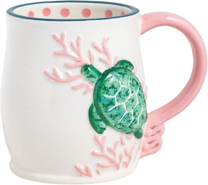 Mud Pie White Ceramic Turtle Icon Mug | Amazon (US)