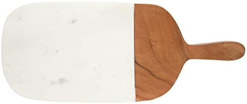 Creative Co-Op Marble Entertaining Handle Cutting Board, White | Amazon (US)