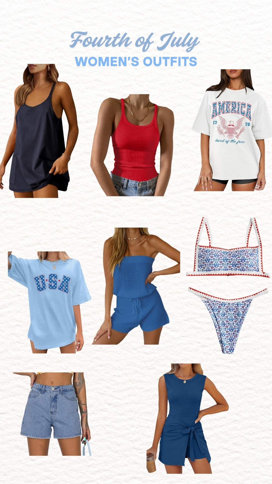 Fourth of July womens outfits

American flag shirt

USA outfit 