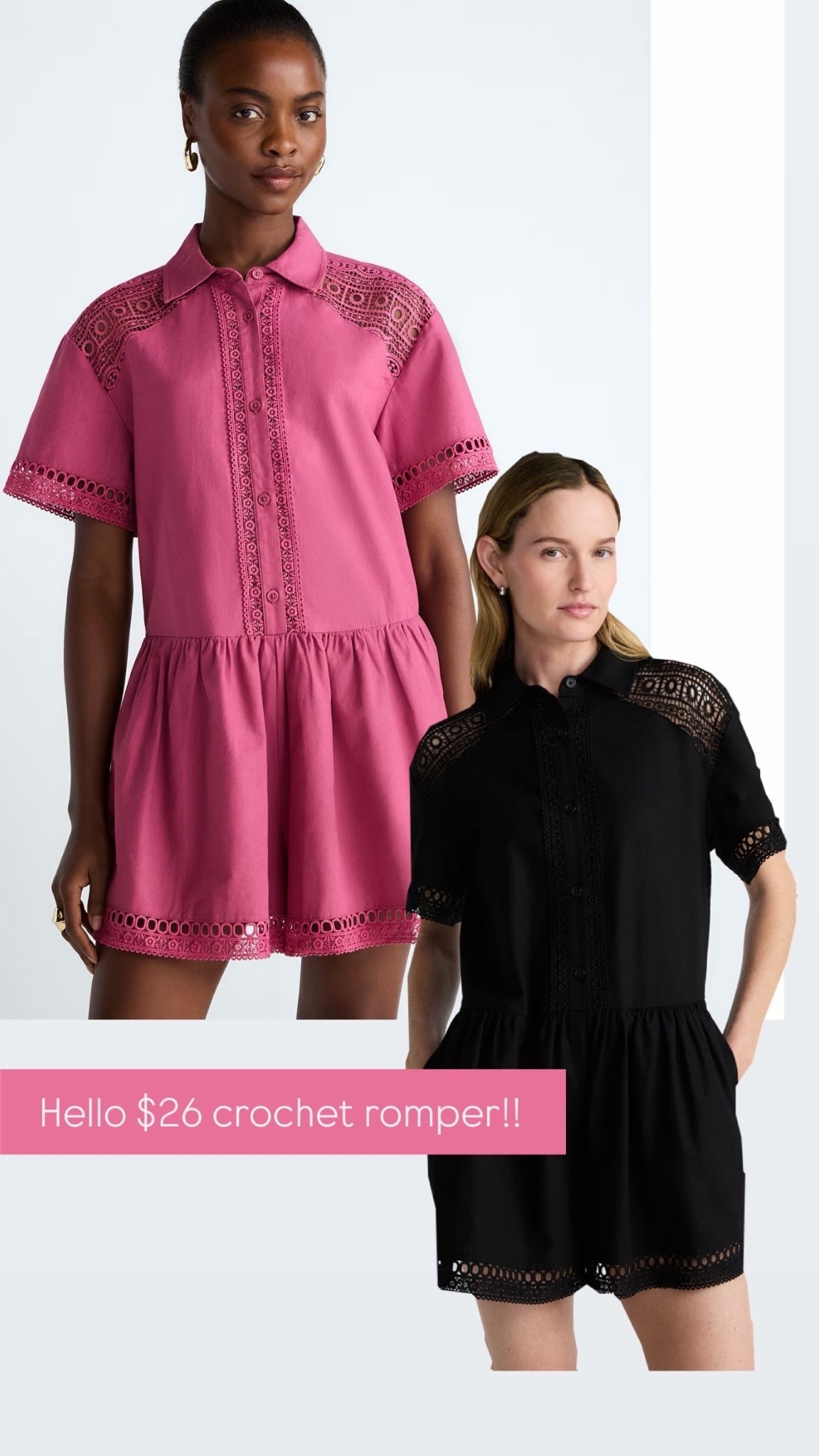 New arrival! $26 women’s crochet romper size XL to four XL