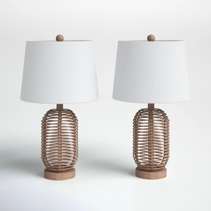 Arcola Wicker/Rattan Accent Lamp (Set of 2) | Wayfair North America