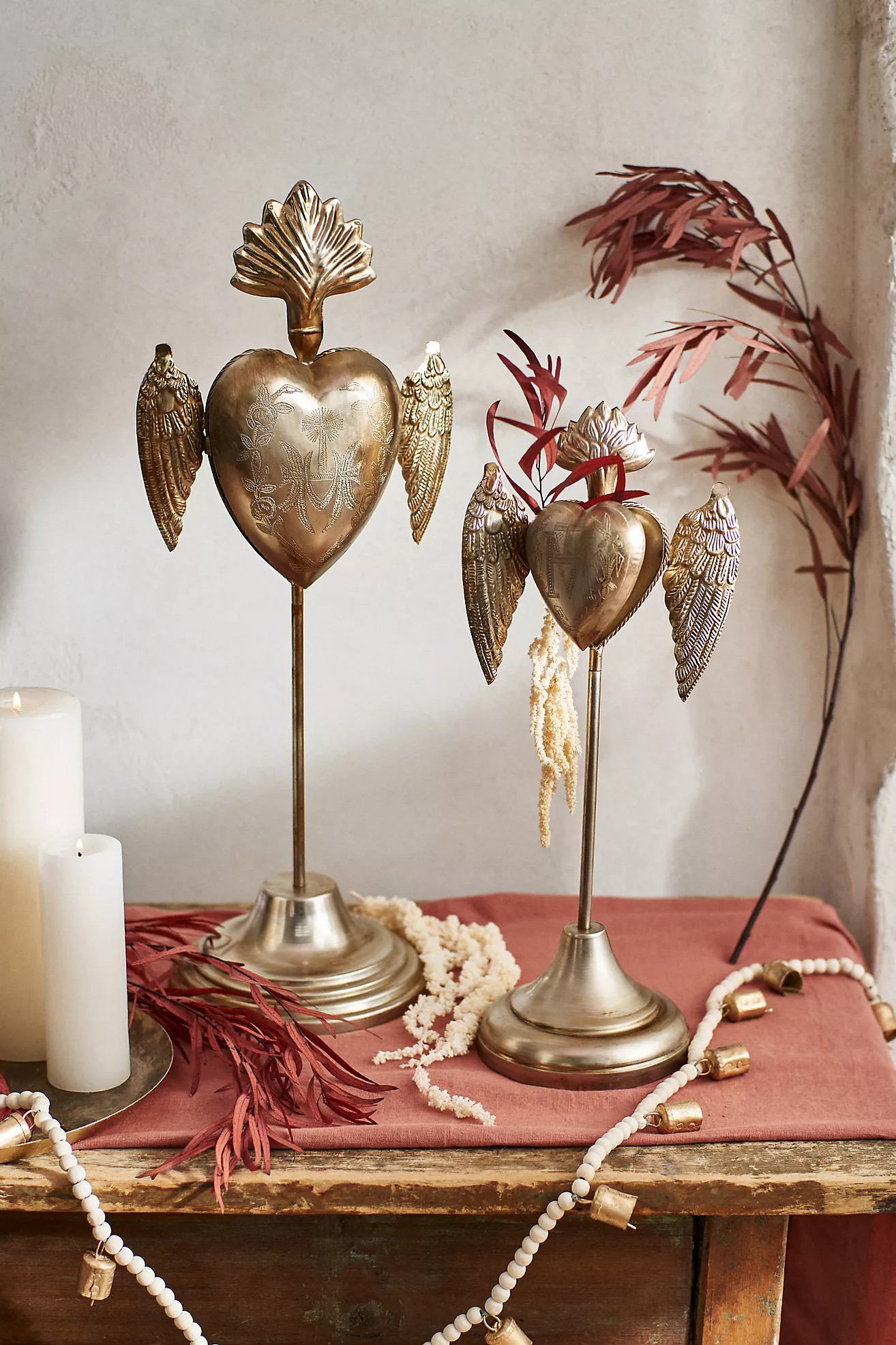 Gilded Winged Heart Locket on Stand | Anthropologie (US)