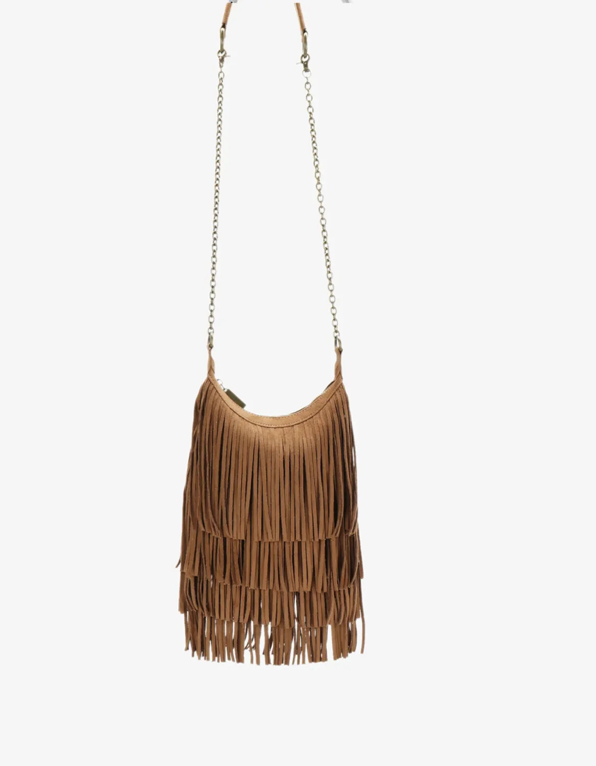 Camel Fringe Crossbody Bag \u2013 Western Boho Faux Suede Purse | The Stag