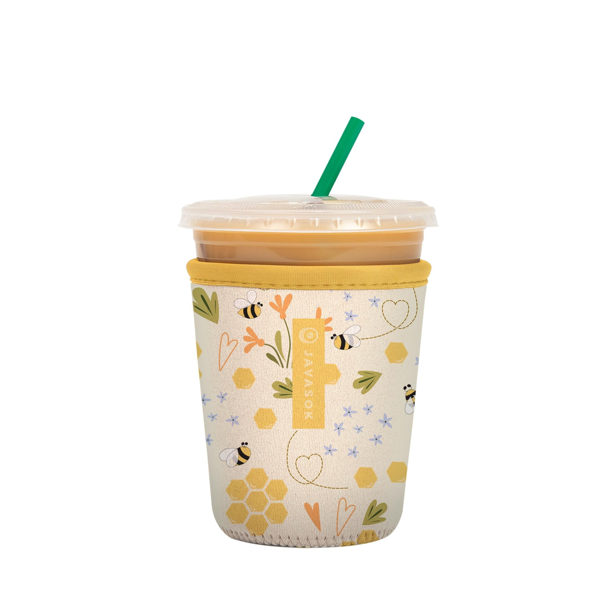 Sok It JavaSok Iced Coffee & Cold Soda Insulated Neoprene Cup Sleeve (Honeycomb Buzz, Small: 16-2... | Amazon (US)