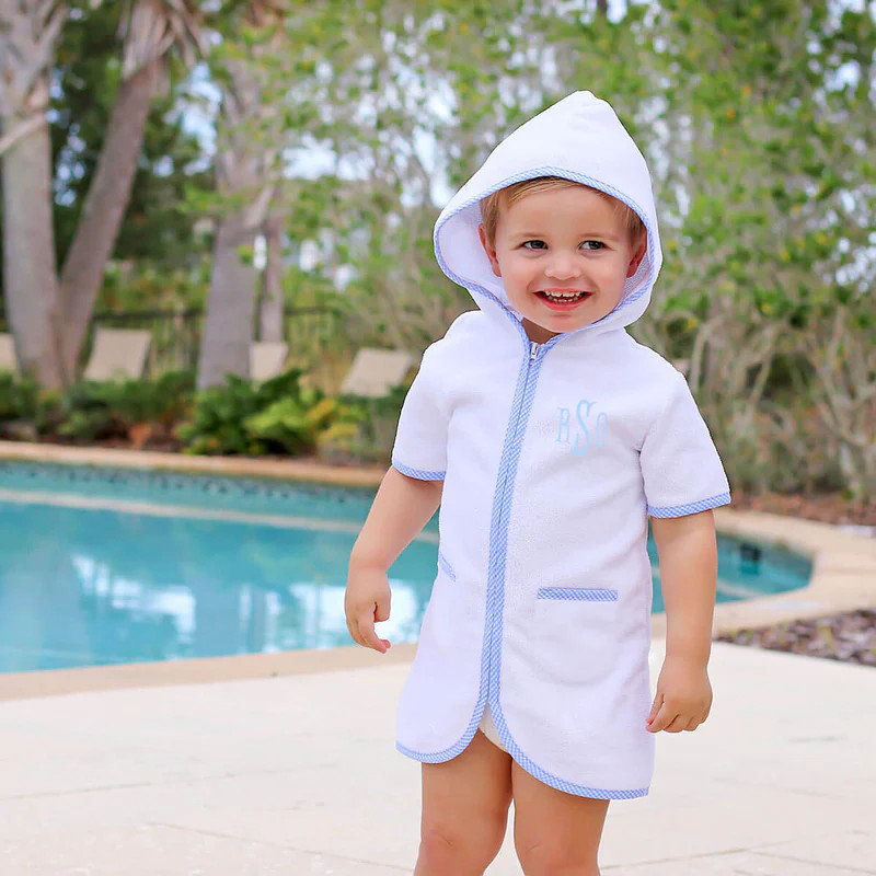 Blue Check Swim Cover Up | Classic Whimsy