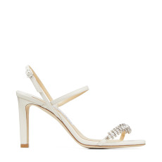 Latte Nappa Sandals with Crystal Leaf Embellishment | Jimmy Choo (US)