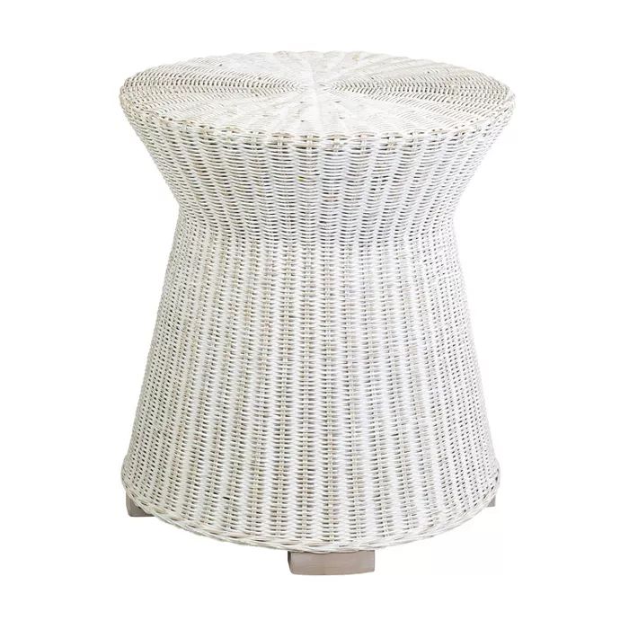 Akiman Rattan Accent Table White - East At Main | Target