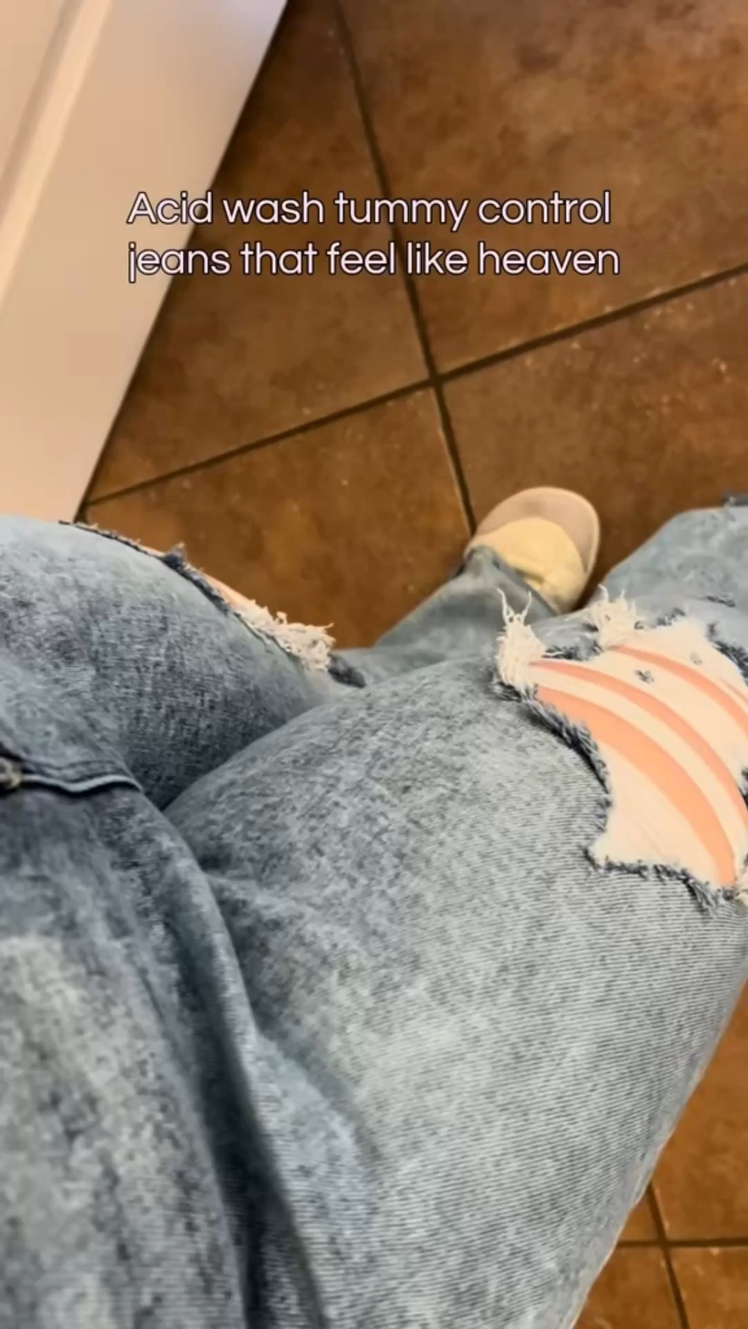 Acid wash tummy control jeans 