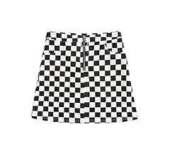 WDIRARA Women's Elegant Mid Waist Above Knee O-Ring Zipper Plaid Mini Skirt | Amazon (US)