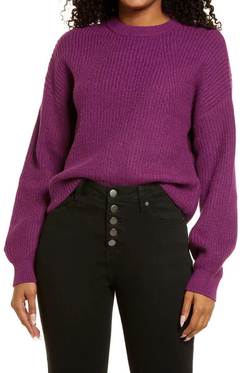 Rib Crop Crewneck Sweater | Nordstrom