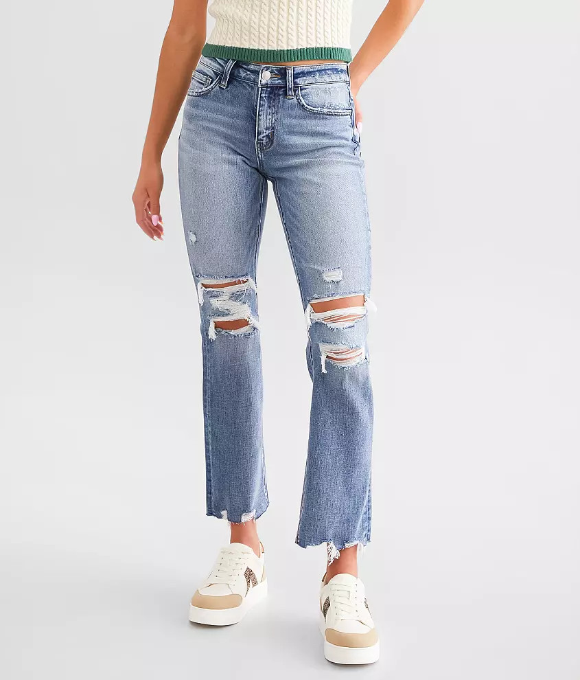 Mid-Rise Cropped Straight Stretch Jean | Buckle