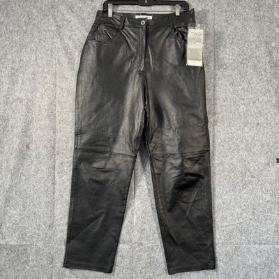 VTG Tower Hill Leather Pants Womens 14 Black Genuine High Rise Dead Stock | eBay | eBay US