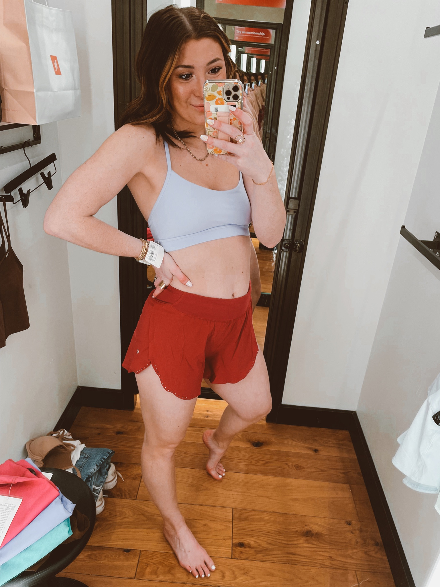 Absolutely obsessed with these running shorts! They are by far the most comfortable short I own and they’re great for all styles of workouts! Wearing a 6 in both the bra and shorts! 

#LTKSeasonal #LTKunder100 #LTKfit