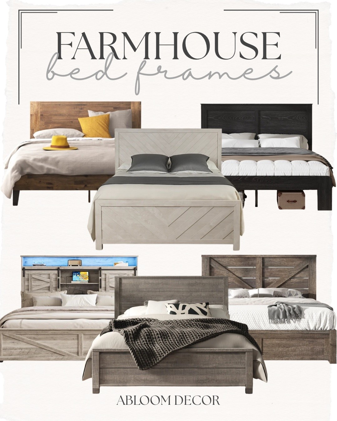 These Farmhouse bed frames are so cute and add a beautiful focal point to the bedroom.

#LTKHome