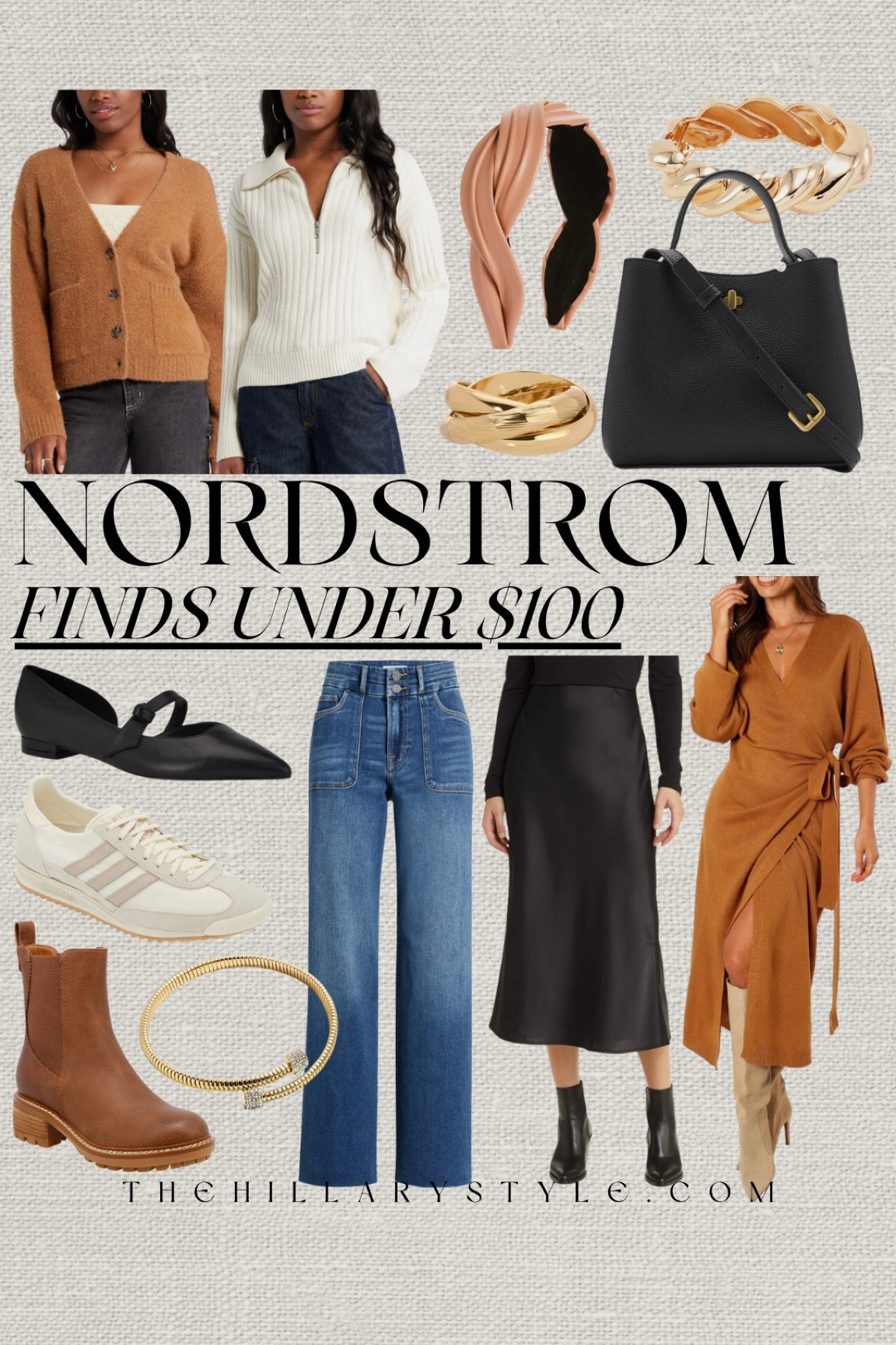 Nordstrom New Arrivals Under $100
Sweater wrap dress, satin slip skirt, denim, boots, sneakers, flats, quarter zip sweater, fuzzy cardigan, tote bag, leather headband, wrap gold ring, bracelet, bangle. Petal & Pup, Treasure & Bond, MANGO, Hidden Jeans, BP., MIA, Nine West, adidas, Ettika, BaubleBar, Nordstromm

#LTKStyleTip #LTKFindsUnder100 #LTKOver40