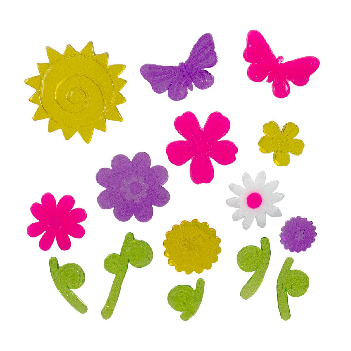 Northlight 14-Piece Pink and Purple Flowers Spring Gel Window Clings | Target