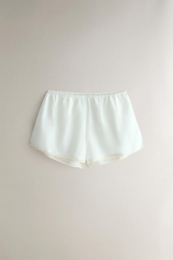 LACE COTTON SHORTS | Zara UK