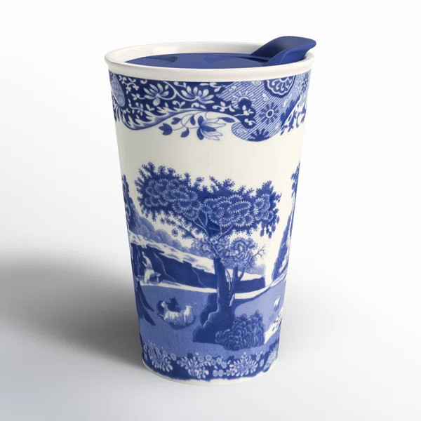 Spode Blue Italian Travel Mug | Birch Lane