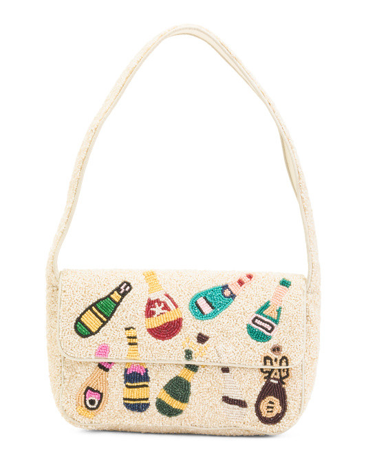 Beaded Champagne Shoulder Bag | TJ Maxx