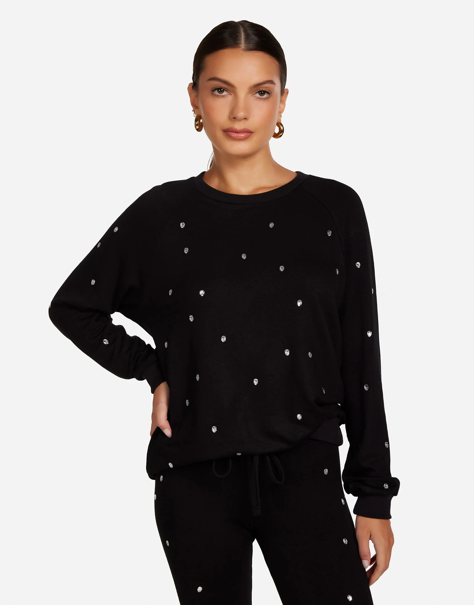 Skull Crystals Pullover in Black | Noleta by Lauren Moshi | Lauren Moshi