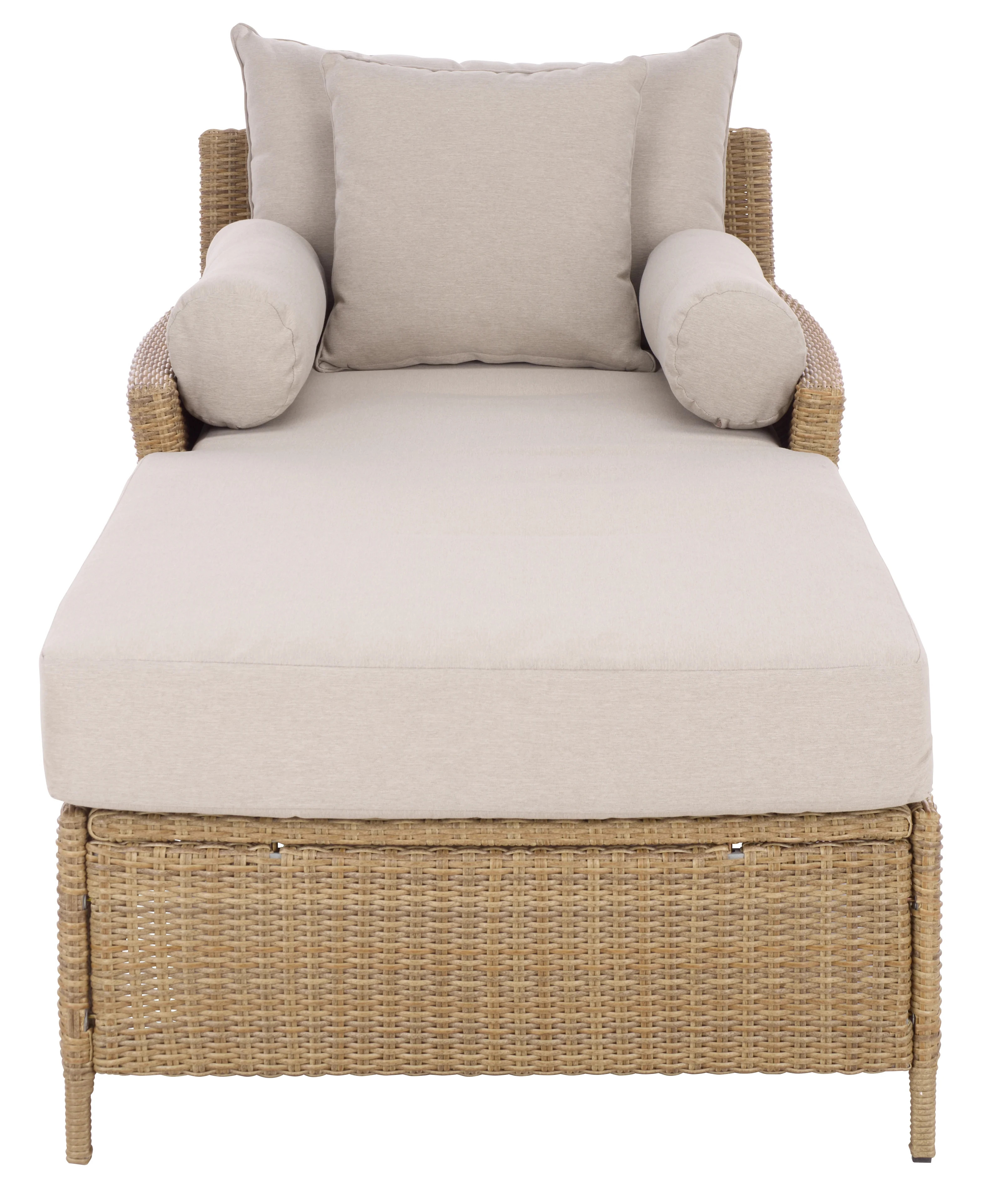 SEI Felicity Wicker Outdoor Sunlounger, Taupe/Natural | Walmart (US)