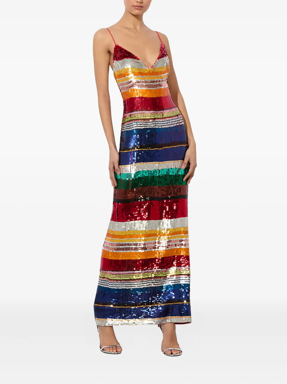 Alice + Olivia Artea sequin-striped Maxi Dress | Blue | FARFETCH | Farfetch Global