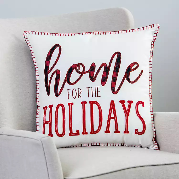 Buffalo Check Home For the Holidays Pillow | Kirkland's Home