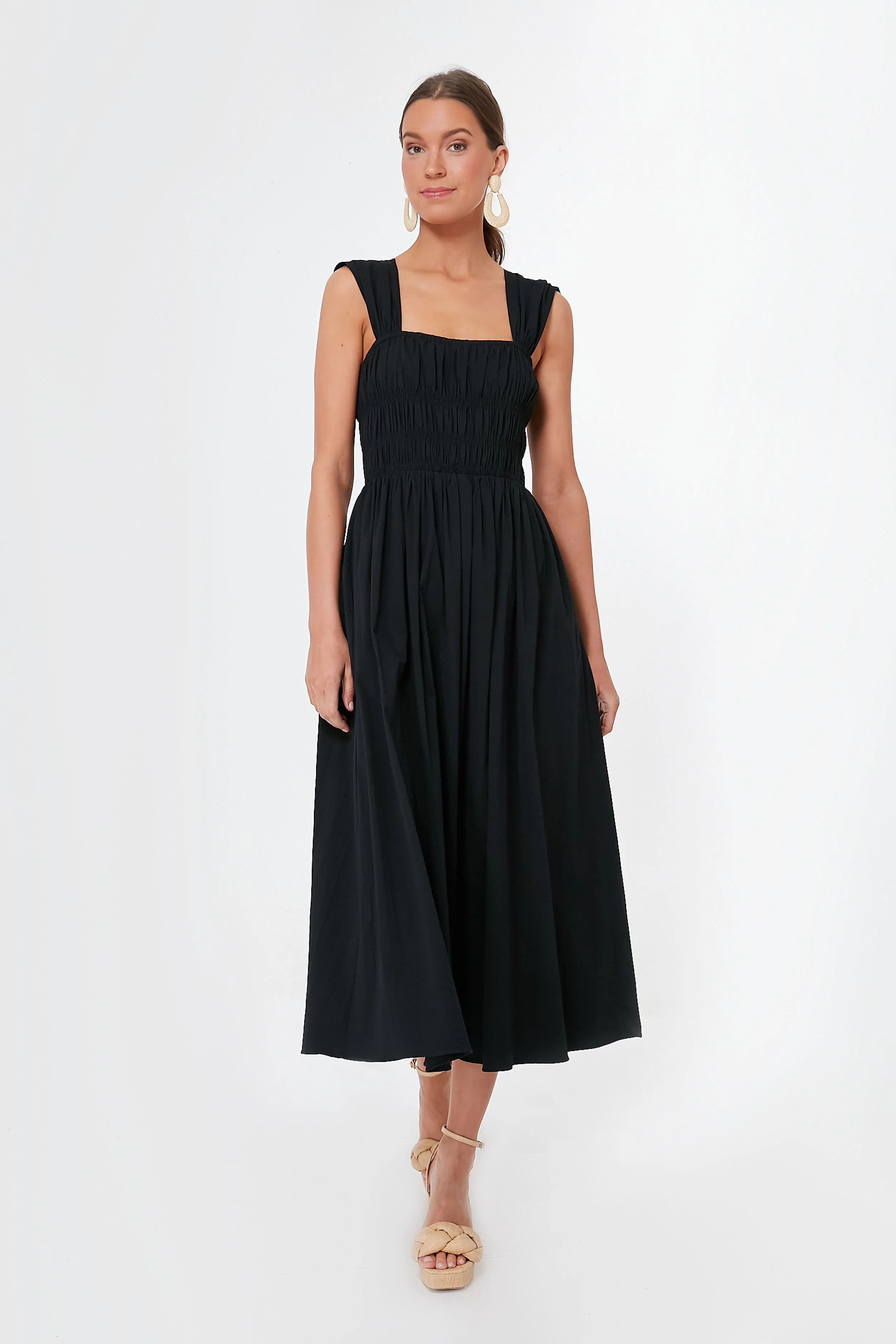 Black Noah Smocked Dress | Tuckernuck (US)