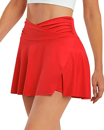 G4Free Womens Tennis Skirts with Pocket Golf Skorts Skirts with Shorts Cross Waist Athletic Skirt... | Amazon (US)