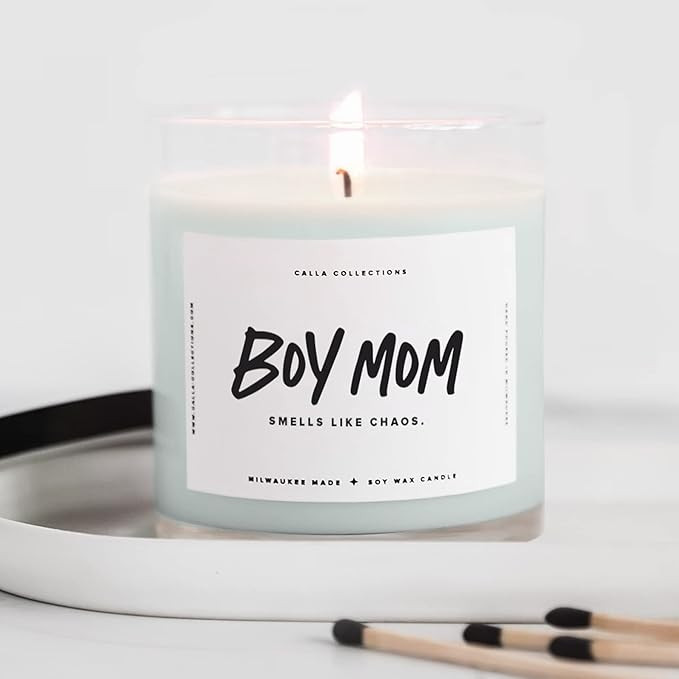 Boy Mom Candle | Driftwood Scented, Smells Like Chaos, Soy Inspirational for Mothers, Perfect for... | Amazon (US)