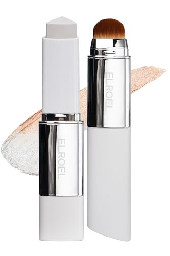 ELROEL Blanc Cover Cream Stick V White - Korean Color-Changing Foundation Stick with Volufiline - Medium to Full Coverage Dewy Finish Base Makeup - Dual-Ended with Detachable Brush (200 Fair) | Amazon (US)