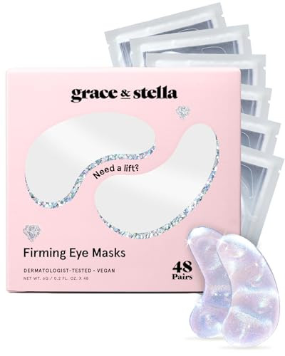 grace & stella Peptide Under Eye Patches with Niacinamide & Rice Extract - Firming Eye Masks for Dark Circles and Puffiness - Spa Gifts for Women - Vegan, Cruelty-Free (White, 48 Pairs) | Amazon (US)