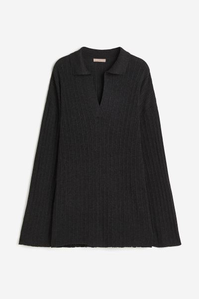 Top en mezcla de viscosa - Gris oscuro - MUJER | H&M ES | H&M (FR, IT, ES, PT, BE)