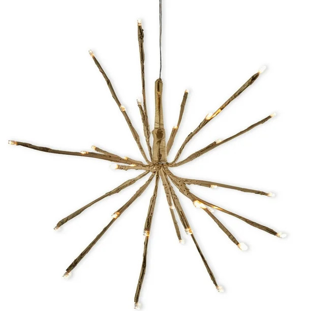 Holiday Time 32 Gold Starburst, Warm White, 10 feet - Walmart.com | Walmart (US)