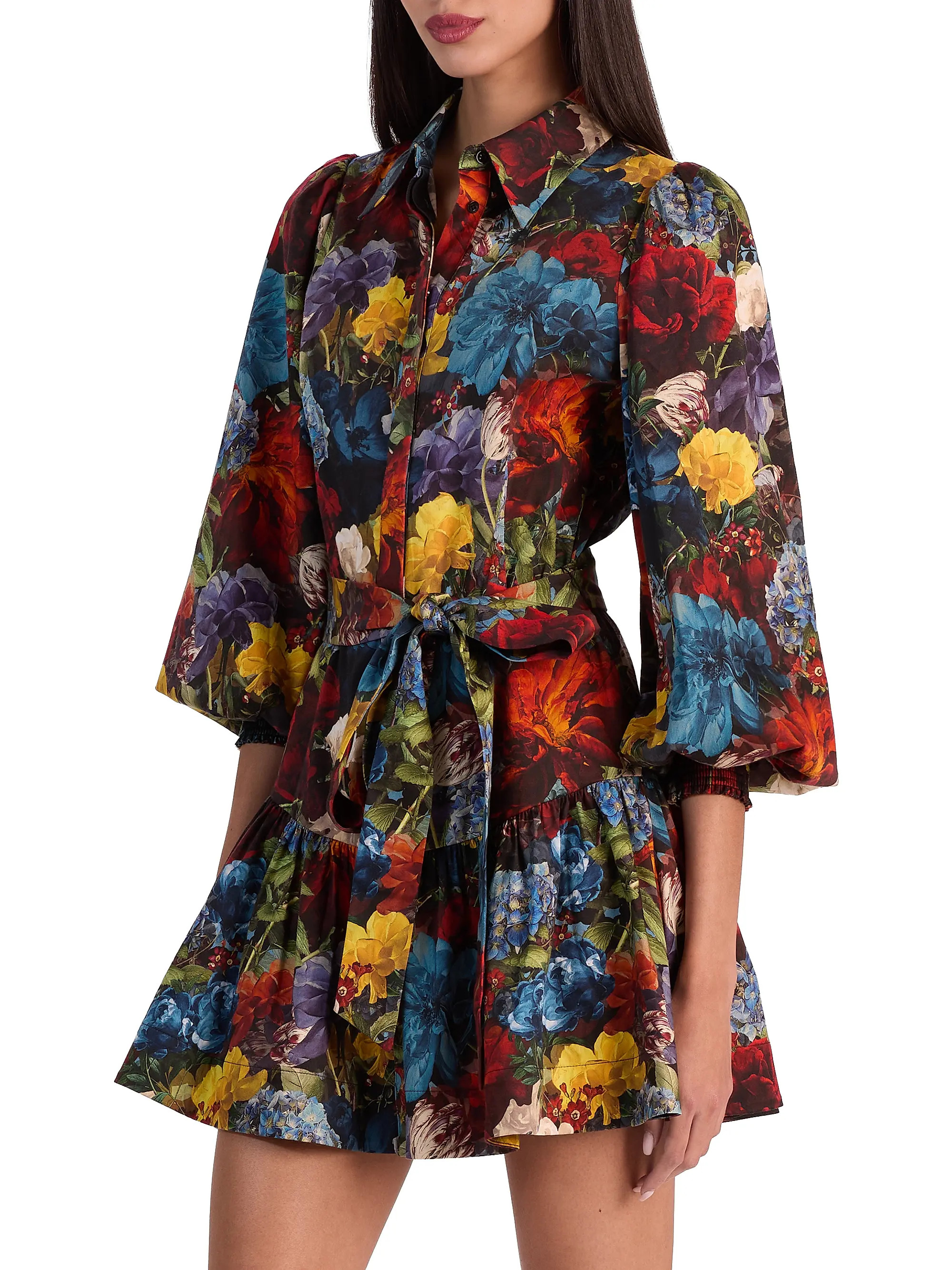 Alice + Olivia Lily Drop-Waist Shirt Minidress | Saks Fifth Avenue | Saks Fifth Avenue