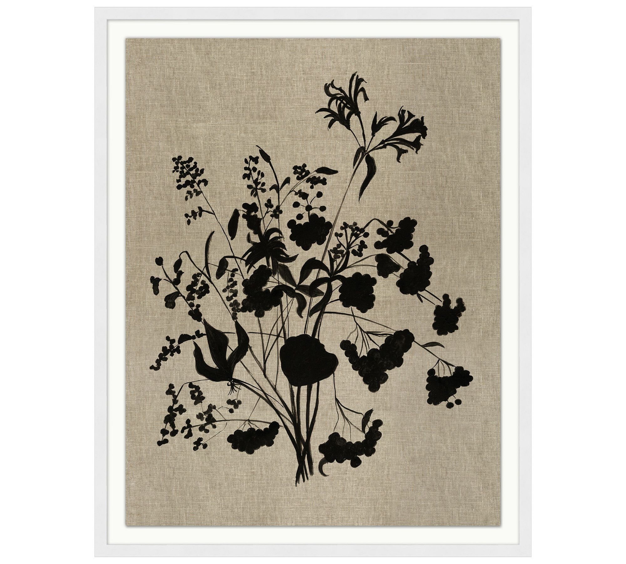 Floral Bouquet on Taupe Framed Print | Pottery Barn (US)