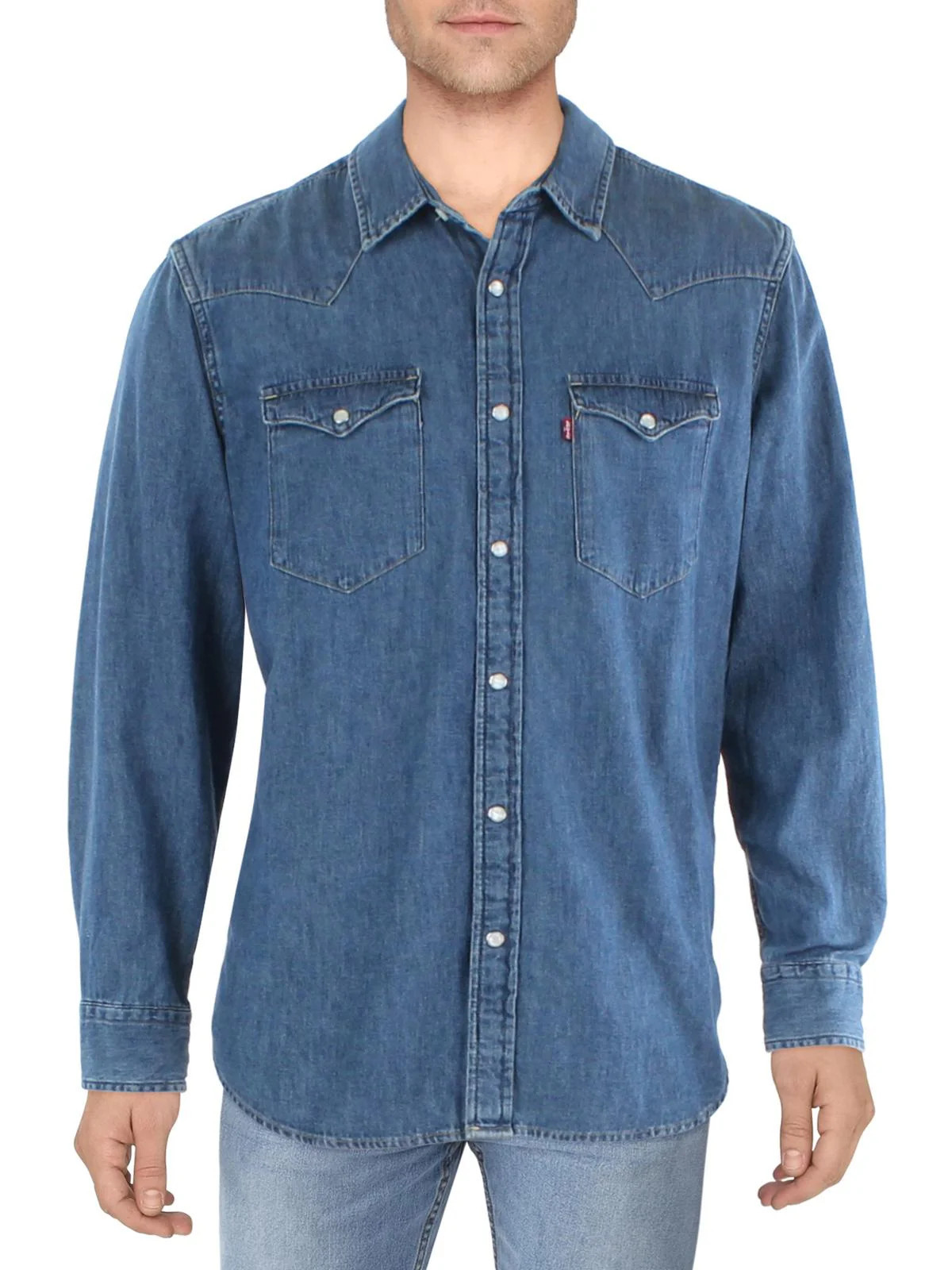 Mens Pocket Denim Button-Down Shirt | Shop Simon