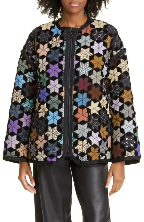 Sea Estrella Quilted Jacket in Multi at Nordstrom, Size Large | Nordstrom