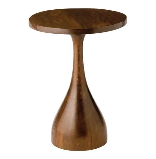 Arteriors Darby Dark Walnut Modern Sculpted Accent Side Table | Kathy Kuo Home