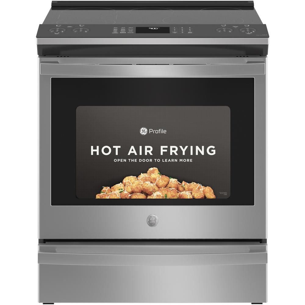 Profile 5.3 cu. ft. Electric Range with Steam-Cleaning Convection Oven and Air Fry in Stainless S... | The Home Depot